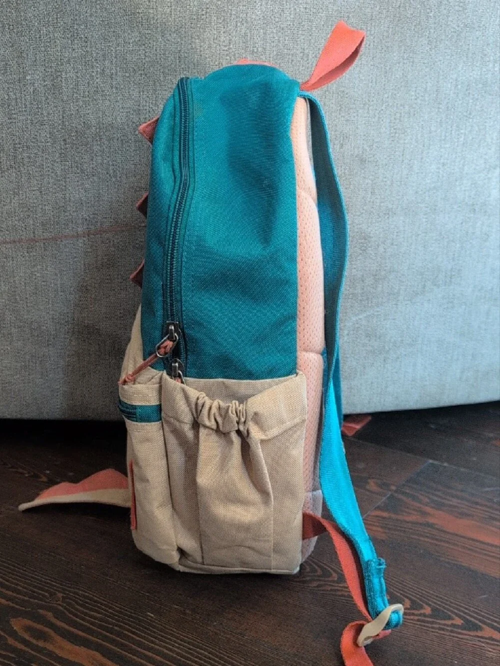Columbia Kids Teal, Tan & Orange Dinosaur Backpack